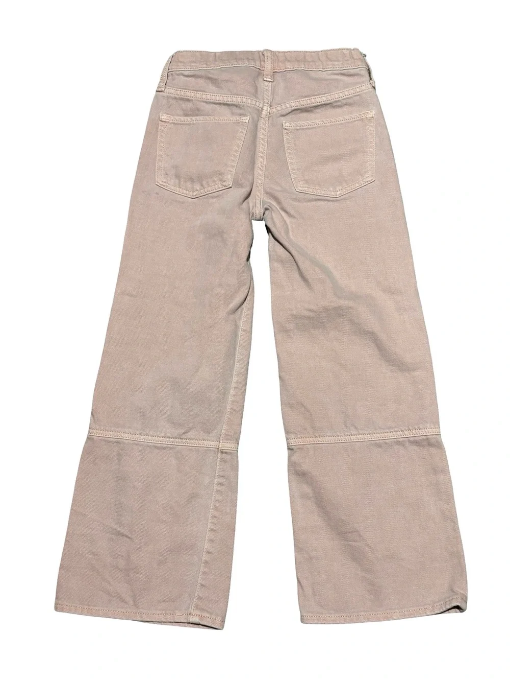 Old Navy Girls Salmon Pink Peach Wide-Leg Denim Cotton Stylish Pants